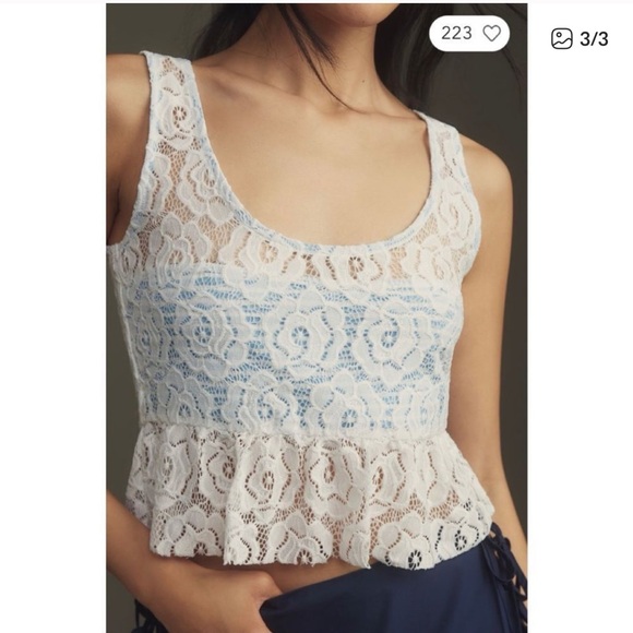 Anthropologie Tops - Anthropologie Maeve Cream Lace Tank Top size XS
Good condition